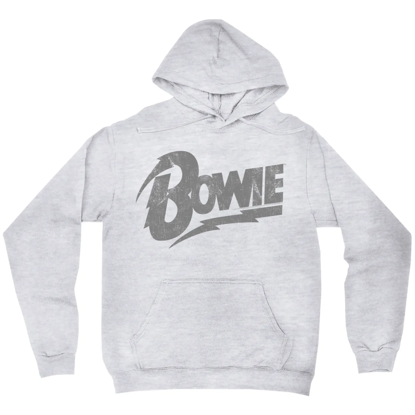 David Bowie Hoodie | Vintage Bowie Silver Logo Distressed David Bowie Hoodie