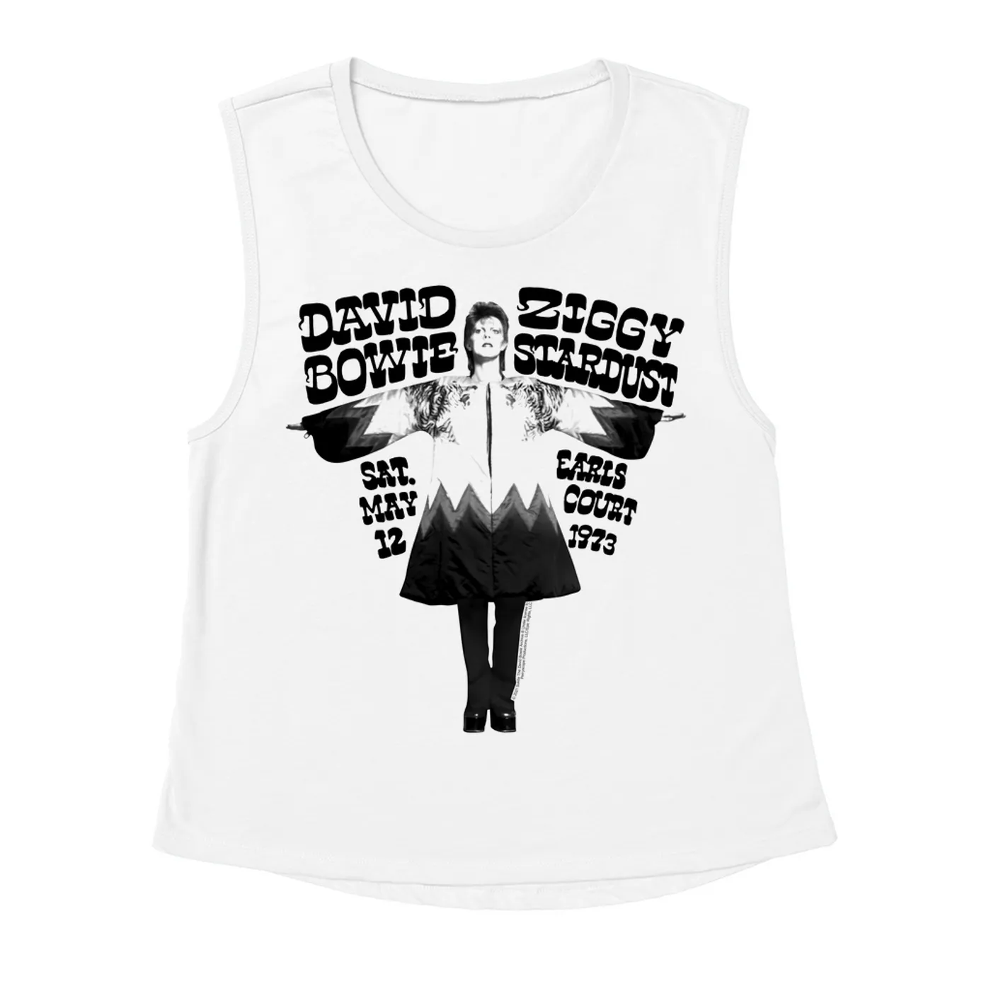 David Bowie Ladies' Muscle Tank Top | 1973 Earl's Court Promotion David Bowie Shirt (Merchbar Exclusive)