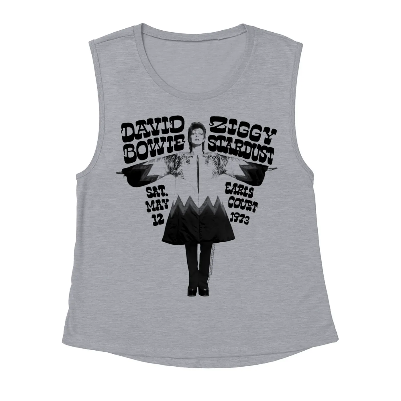 David Bowie Ladies' Muscle Tank Top | 1973 Earl's Court Promotion David Bowie Shirt (Merchbar Exclusive)