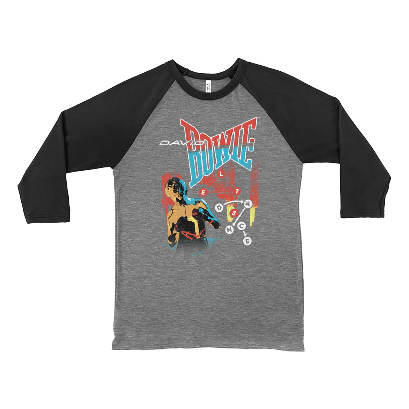 David Bowie 3/4 Sleeve Baseball Tee | Let's Dance Tour Image David Bowie Shirt