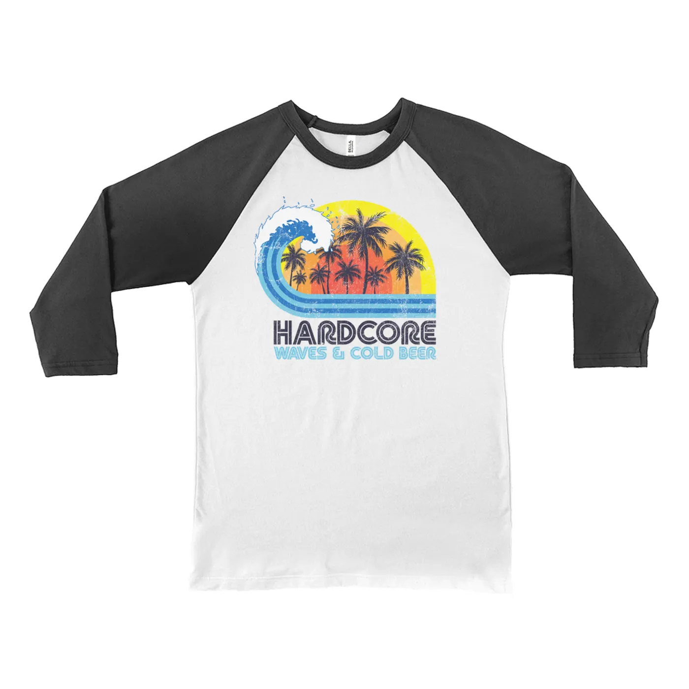 Music Life - Hardcore Merchbar Music Life 3/4 Sleeve Baseball Tee | Hardcore, Waves & Beer Merchbar Music Life Shirt