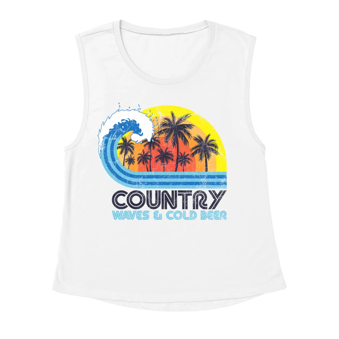 Merchbar Music Life Muscle Tank | Music Life - Country, Waves & Beer Merchbar Music Life Tank Top