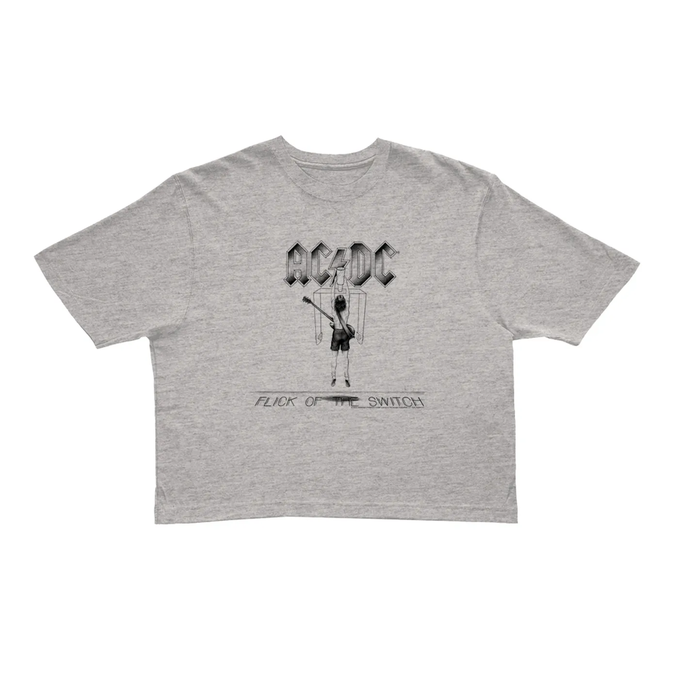 AC/DC Ladies' Crop Tee | Flick Of The Switch Album Sketch ACDC Crop T-shirt