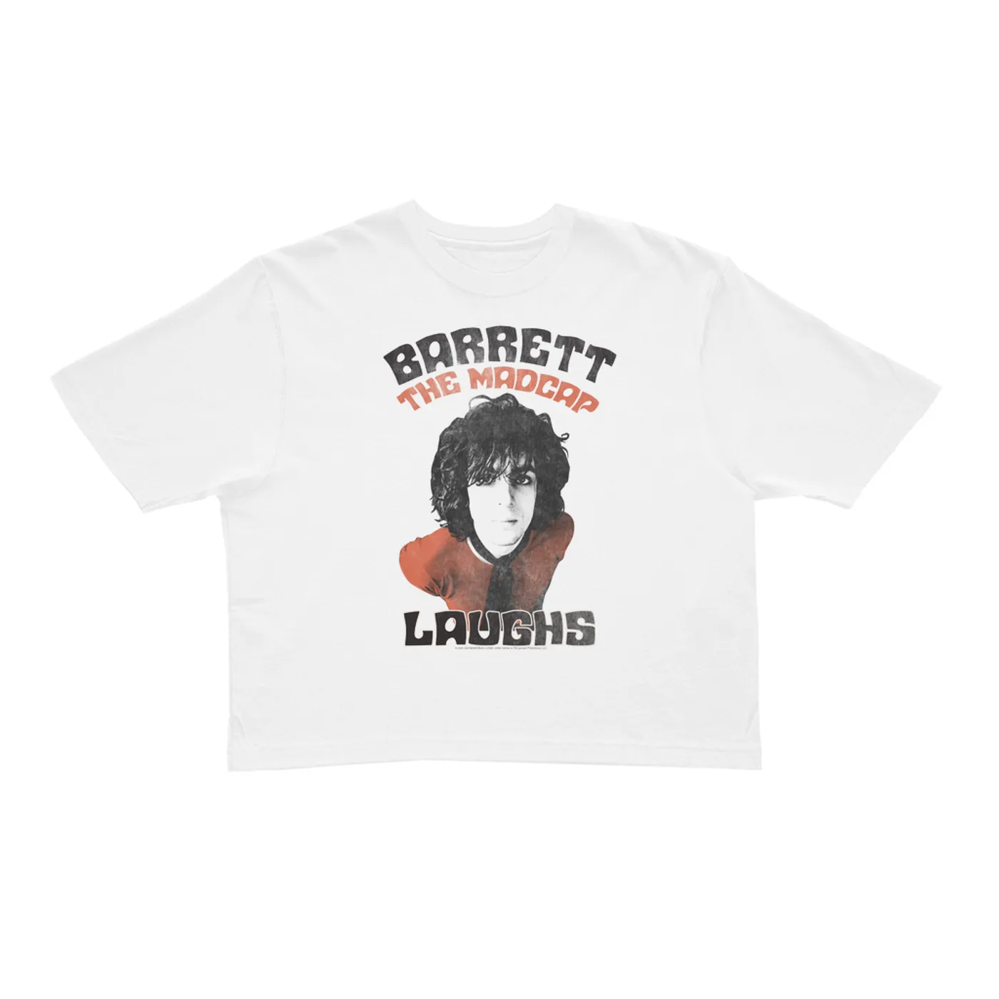 Syd Barrett Ladies' Crop Tee | Vintage Distressed Vintage Madcap Laughs Syd Barrett Crop T-shirt
