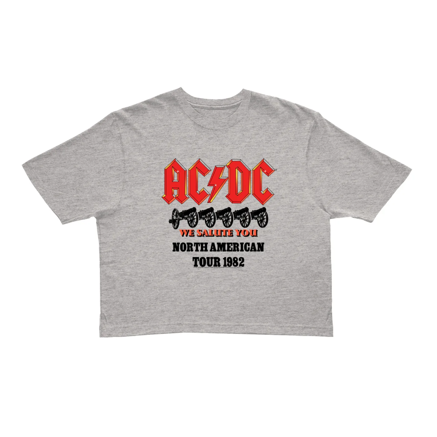 AC/DC Ladies' Crop Tee | We Salute You North American Tour 1982 ACDC Crop T-shirt