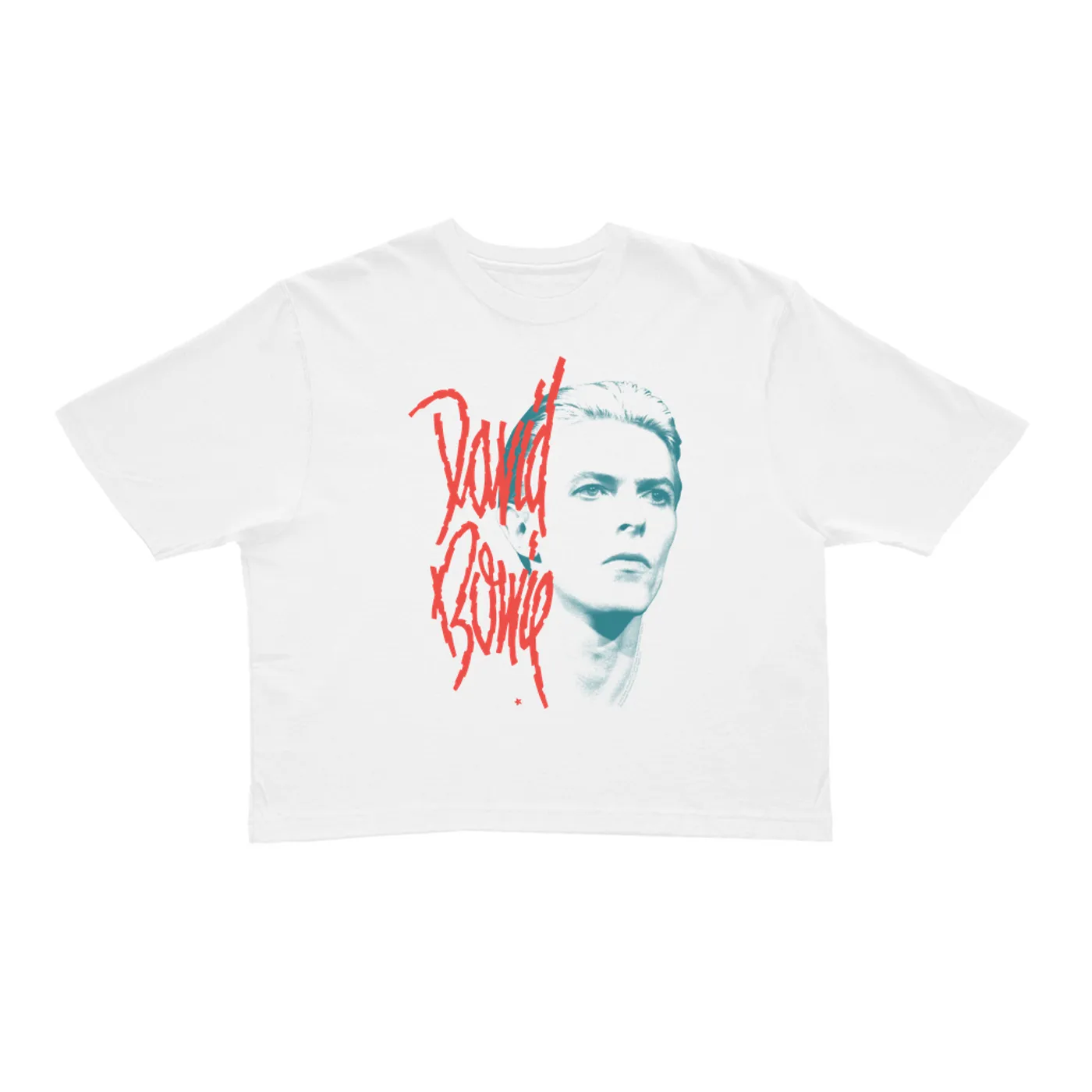 David Bowie Ladies' Crop Tee | Peach Bowie Photo Design David Bowie Crop T-shirt