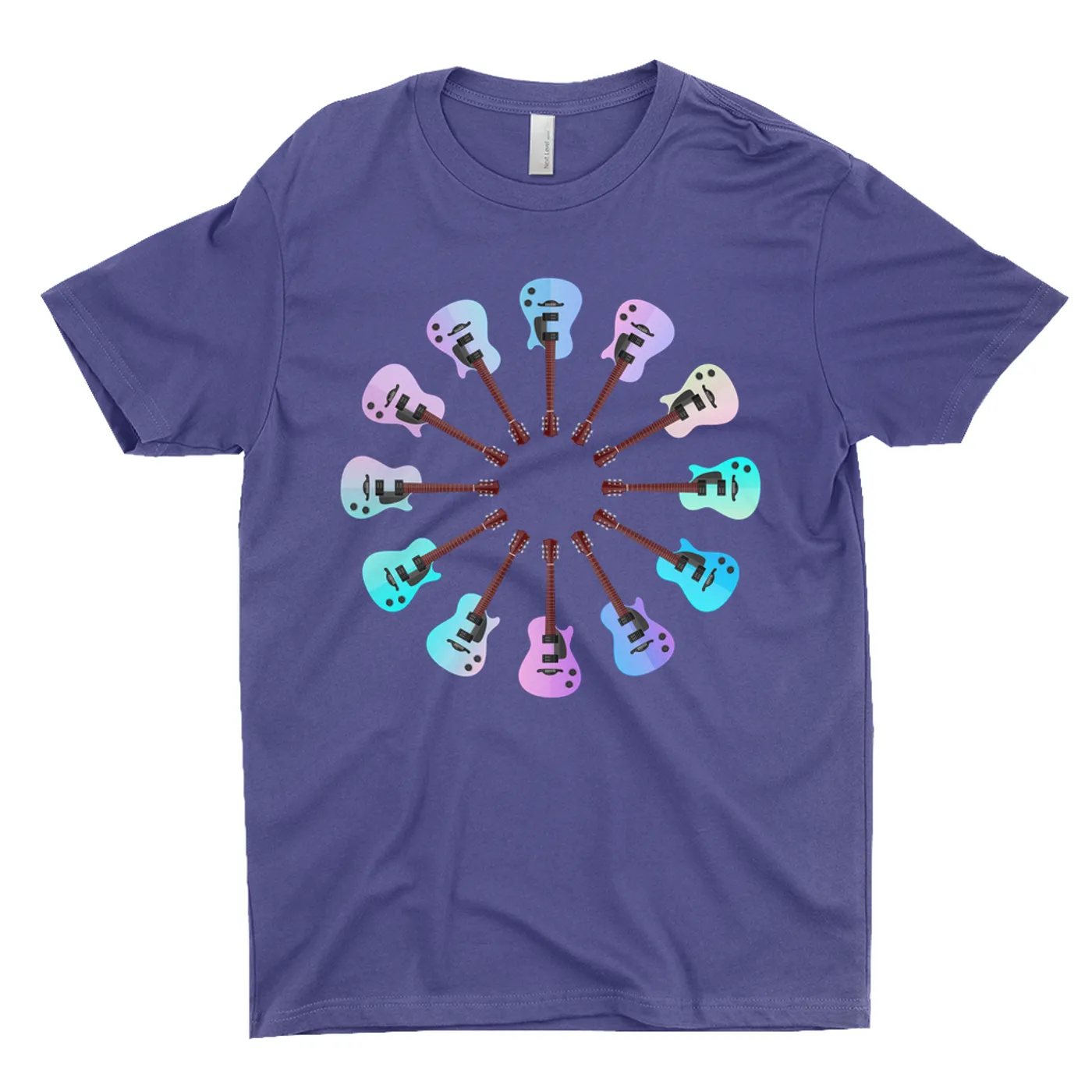 Music Life - Guitar Merchbar Music Life T-Shirt | Acoustic-Electric Guitar Cotton Candy Color Wheel Merchbar Music Life Shirt