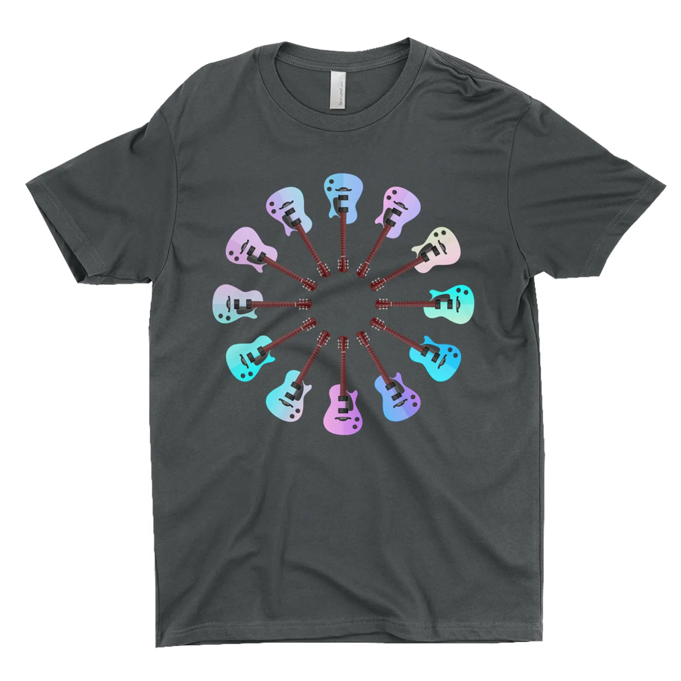 Music Life - Guitar Merchbar Music Life T-Shirt | Acoustic-Electric Guitar Cotton Candy Color Wheel Merchbar Music Life Shirt