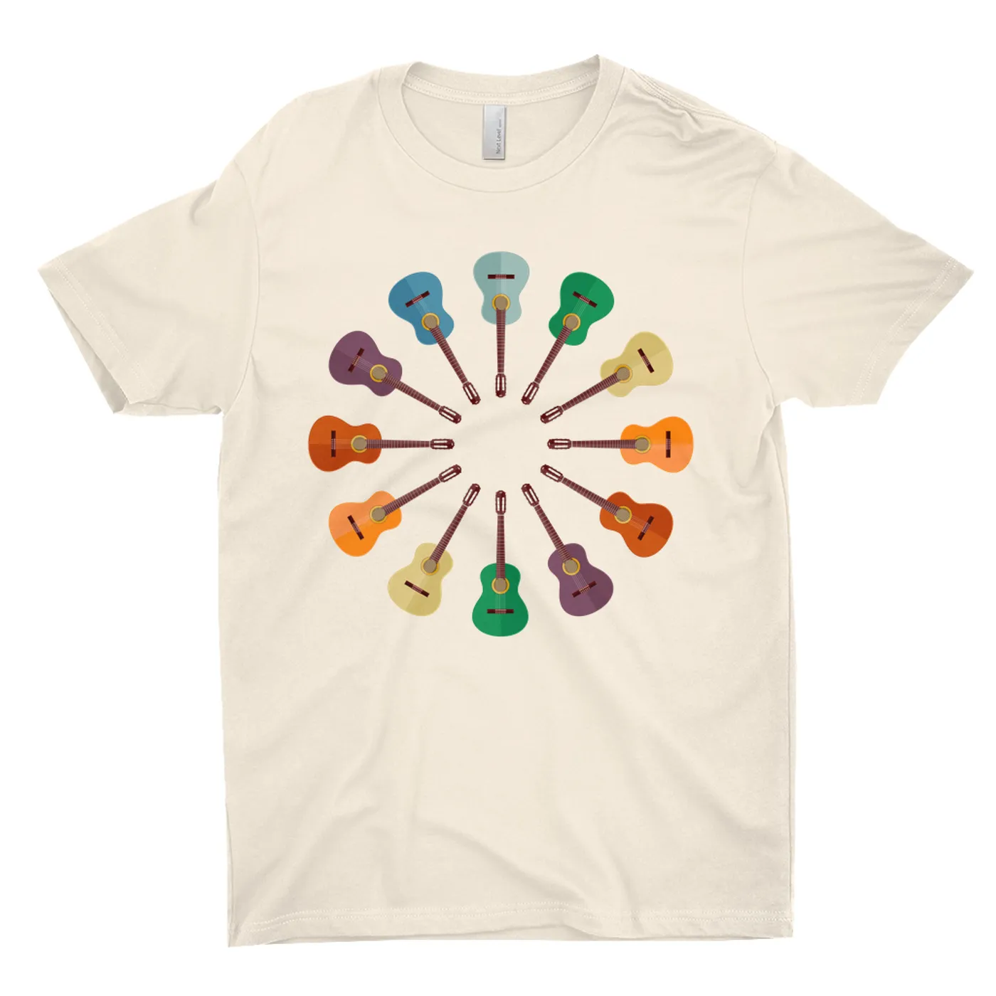 Music Life - Guitar Merchbar Music Life T-Shirt | Classical Guitar Retro Rainbow Color Wheel Merchbar Music Life Shirt