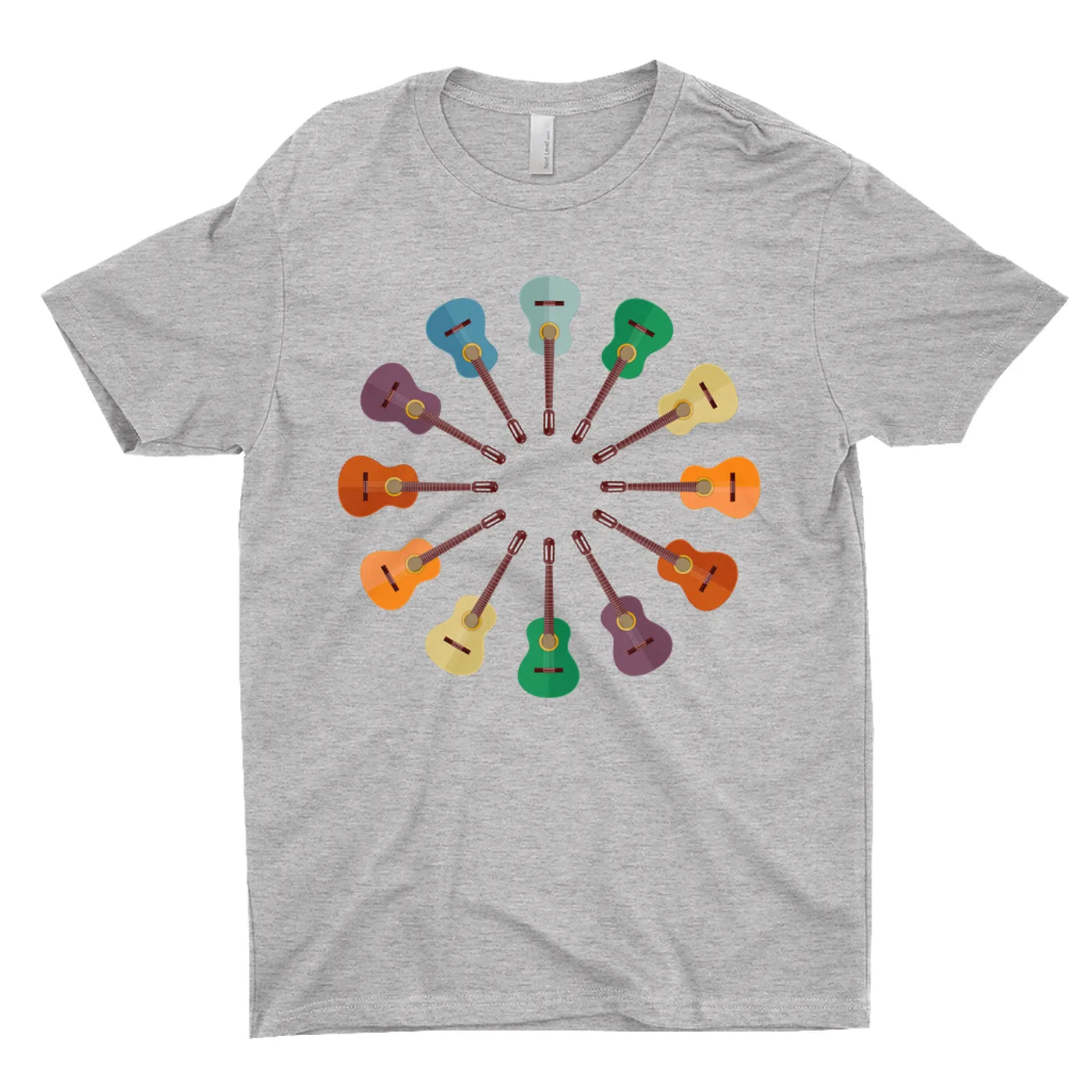 Music Life - Guitar Merchbar Music Life T-Shirt | Classical Guitar Retro Rainbow Color Wheel Merchbar Music Life Shirt