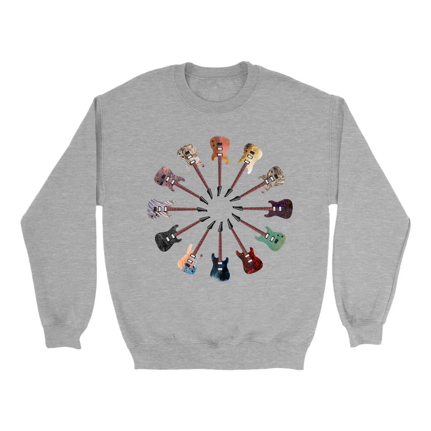 Music Life - Guitar Merchbar Music Life Sweatshirt | Alternative Thinline Color Wheel Merchbar Music Life Sweatshirt