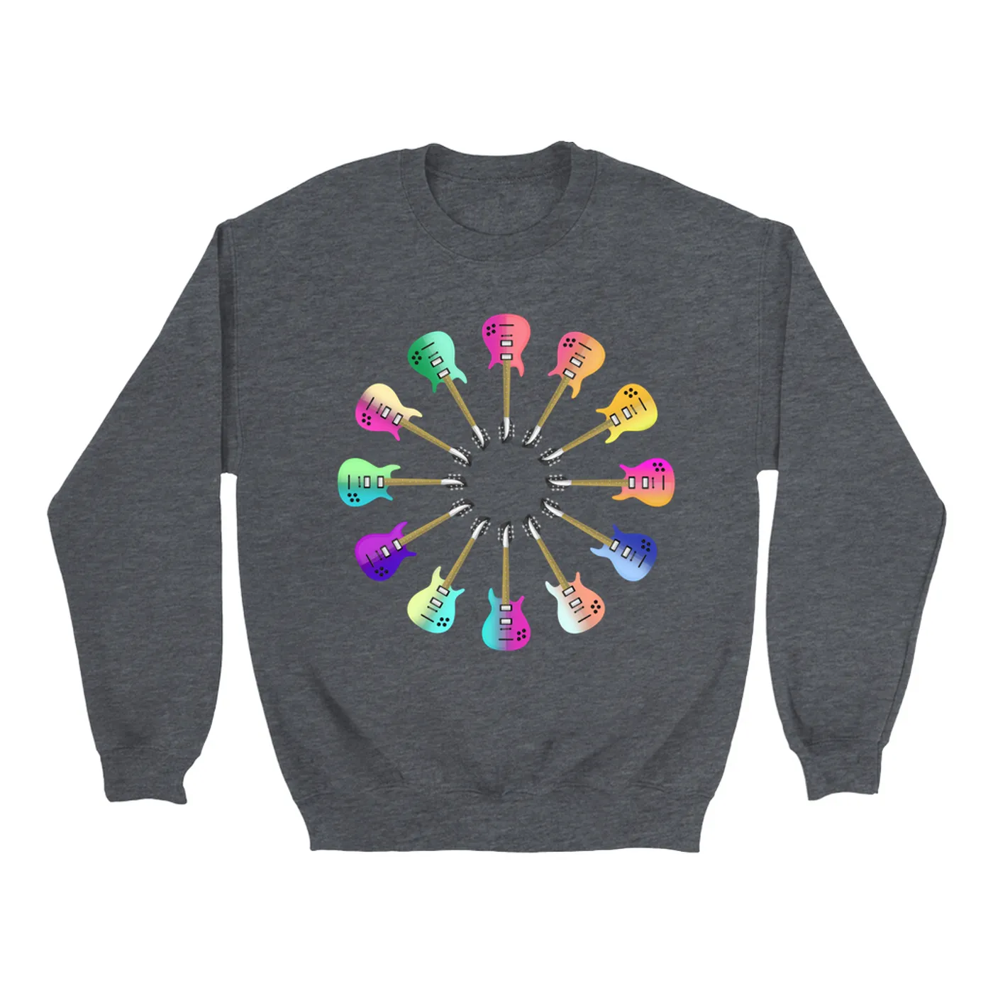 Music Life - Guitar Merchbar Music Life Sweatshirt | Electric Guitar Dual Color Wheel Merchbar Music Life Sweatshirt