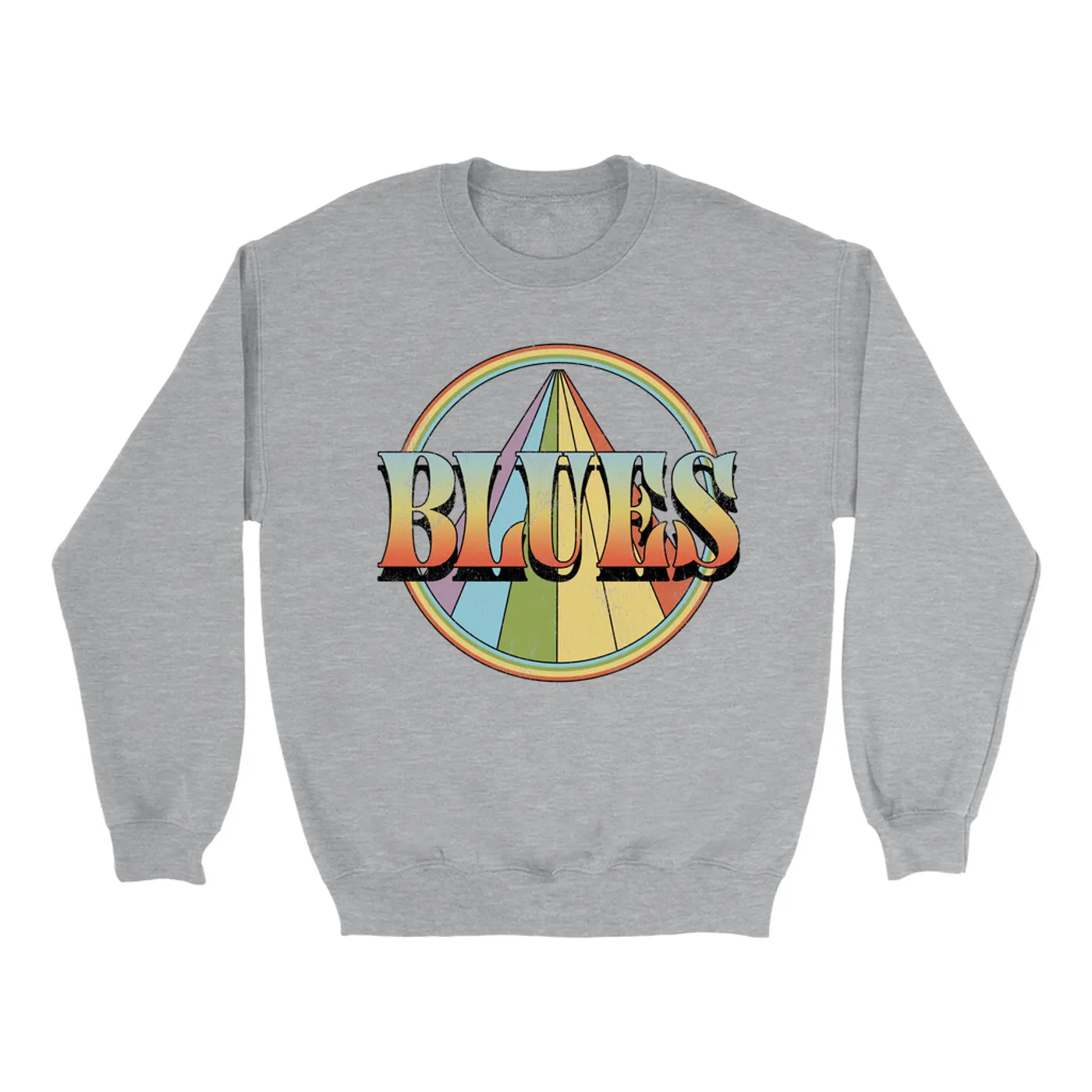 Music Life - Blues Merchbar Music Life Sweatshirt | Retro Blues Distressed Merchbar Music Life Sweatshirt