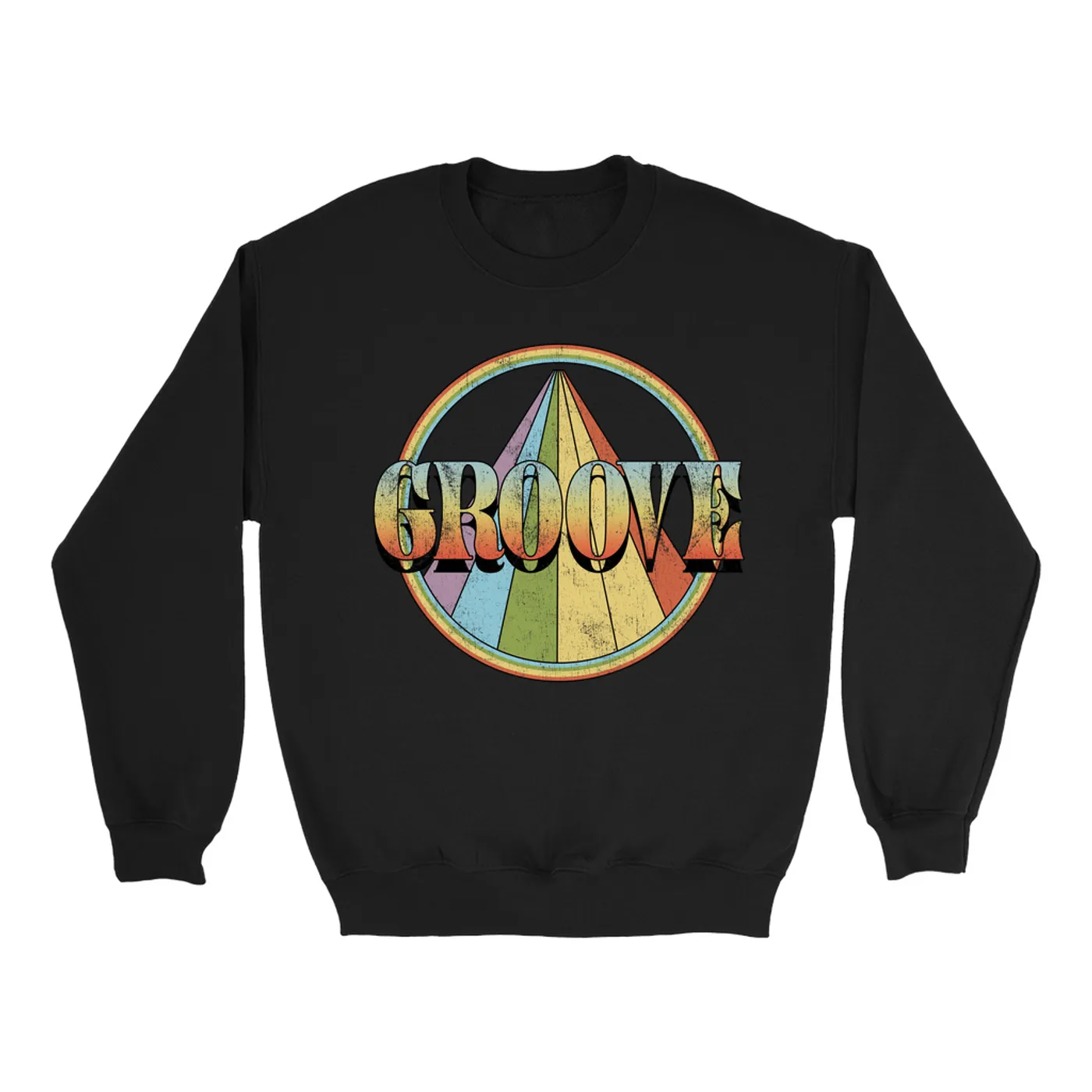 Music Life - Groove Merchbar Music Life Sweatshirt | Retro Groove Distressed Merchbar Music Life Sweatshirt