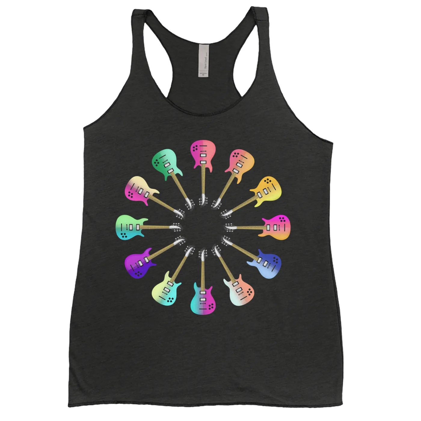 Music Life - Guitar Merchbar Music Life Ladies' Tank Top | Electric Guitar Dual Color Wheel Merchbar Music Life Shirt