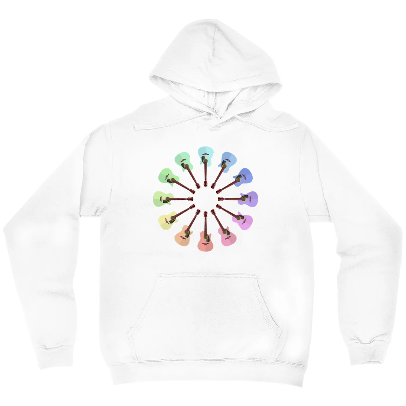 Music Life - Guitar Merchbar Music Life Hoodie | Cut-Away Acoustic Color Wheel Merchbar Music Life Hoodie