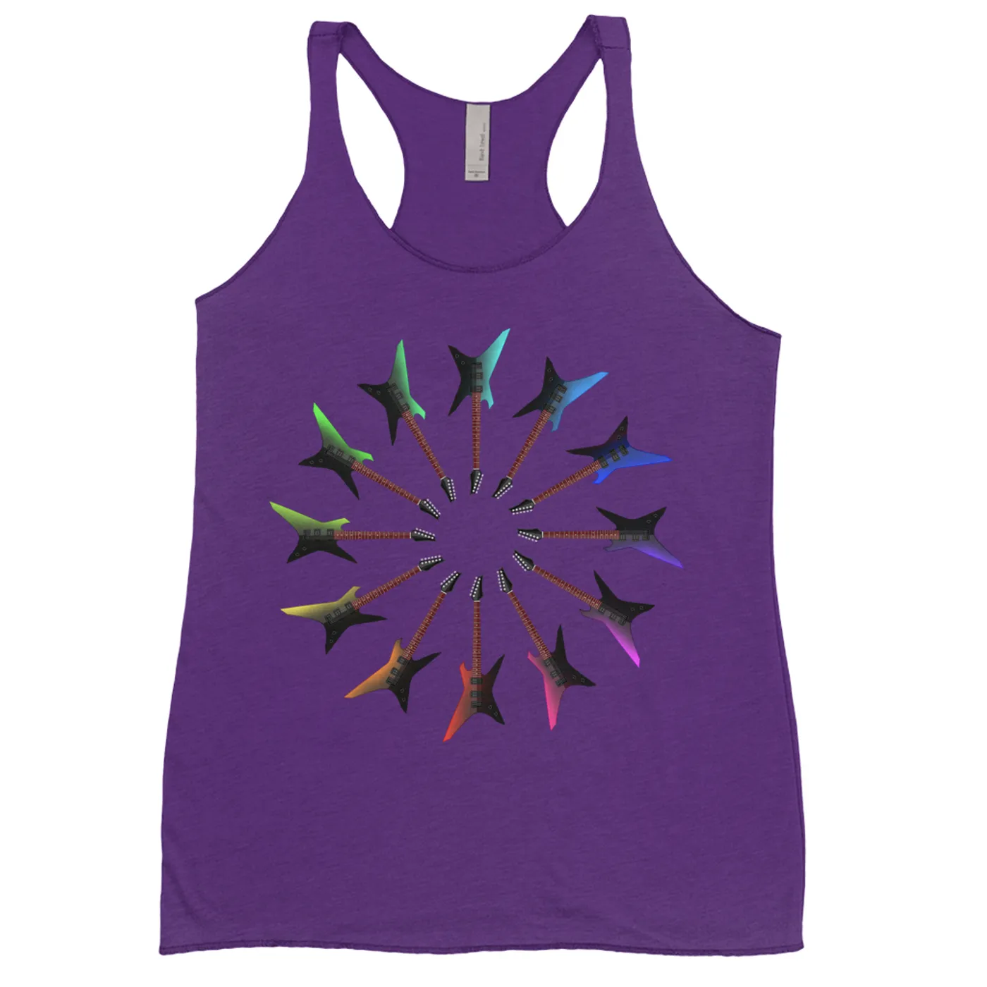 Music Life - Guitar Merchbar Music Life Ladies' Tank Top | Shred-Banger Dark Neon Color Wheel Merchbar Music Life Shirt