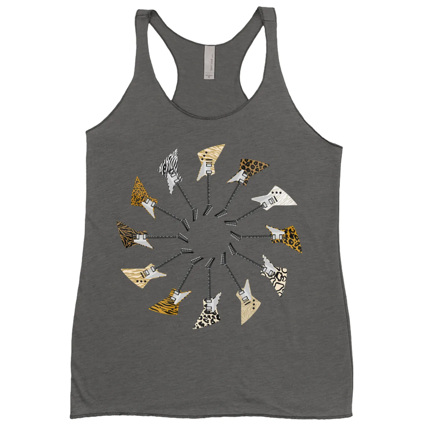 Music Life - Guitar Merchbar Music Life Ladies' Tank Top | Electric Adventurer Animal Print Color Wheel Merchbar Music Life Shirt