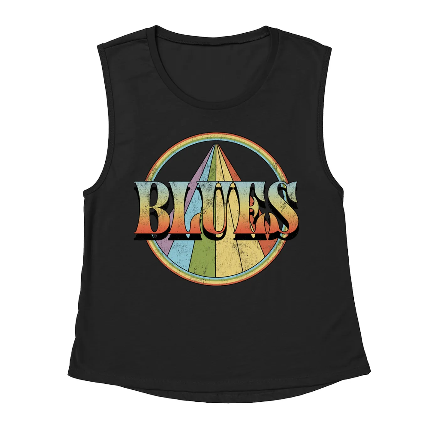 Music Life - Blues Merchbar Music Life Muscle Tank | Retro Blues Distressed Merchbar Music Life Tank Top