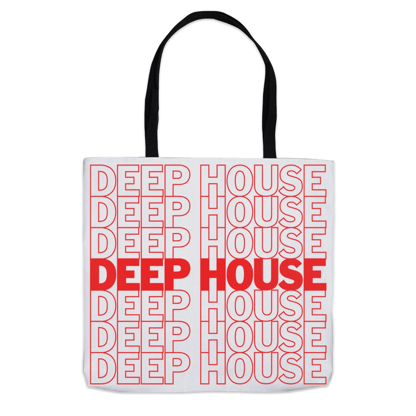 Music Life - Deep House Merchbar Music Life Tote Bag | Deep House On Repeat Merchbar Music Life Tote