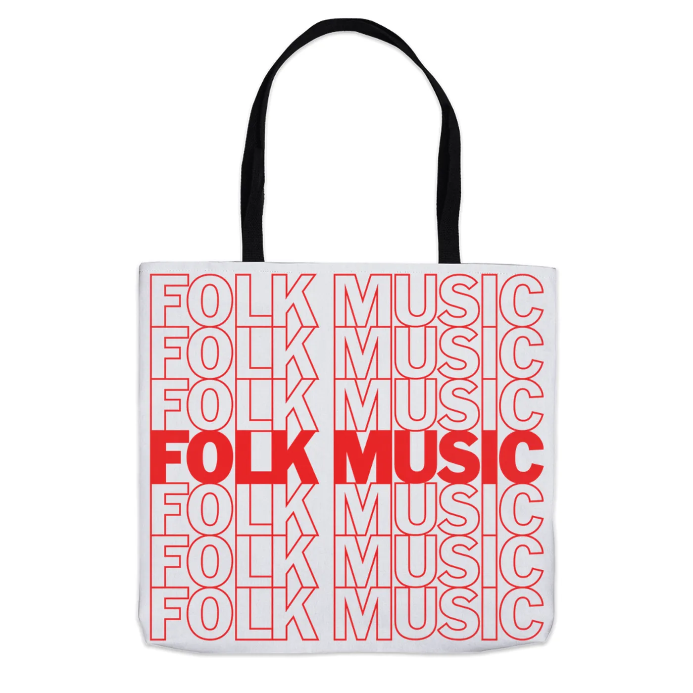 Music Life - Folk Merchbar Music Life Tote Bag | Folk Music On Repeat Merchbar Music Life Tote