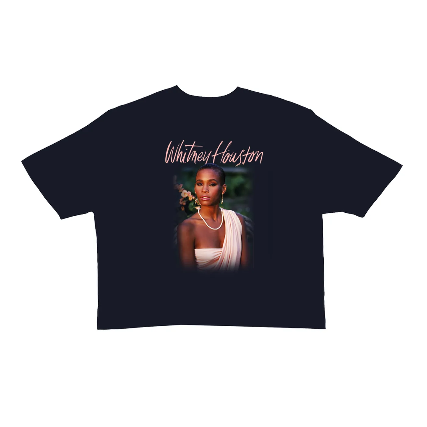 Whitney Houston Ladies' Crop Tee | 1985 Album Cover Design Whitney Houston Crop T-shirt