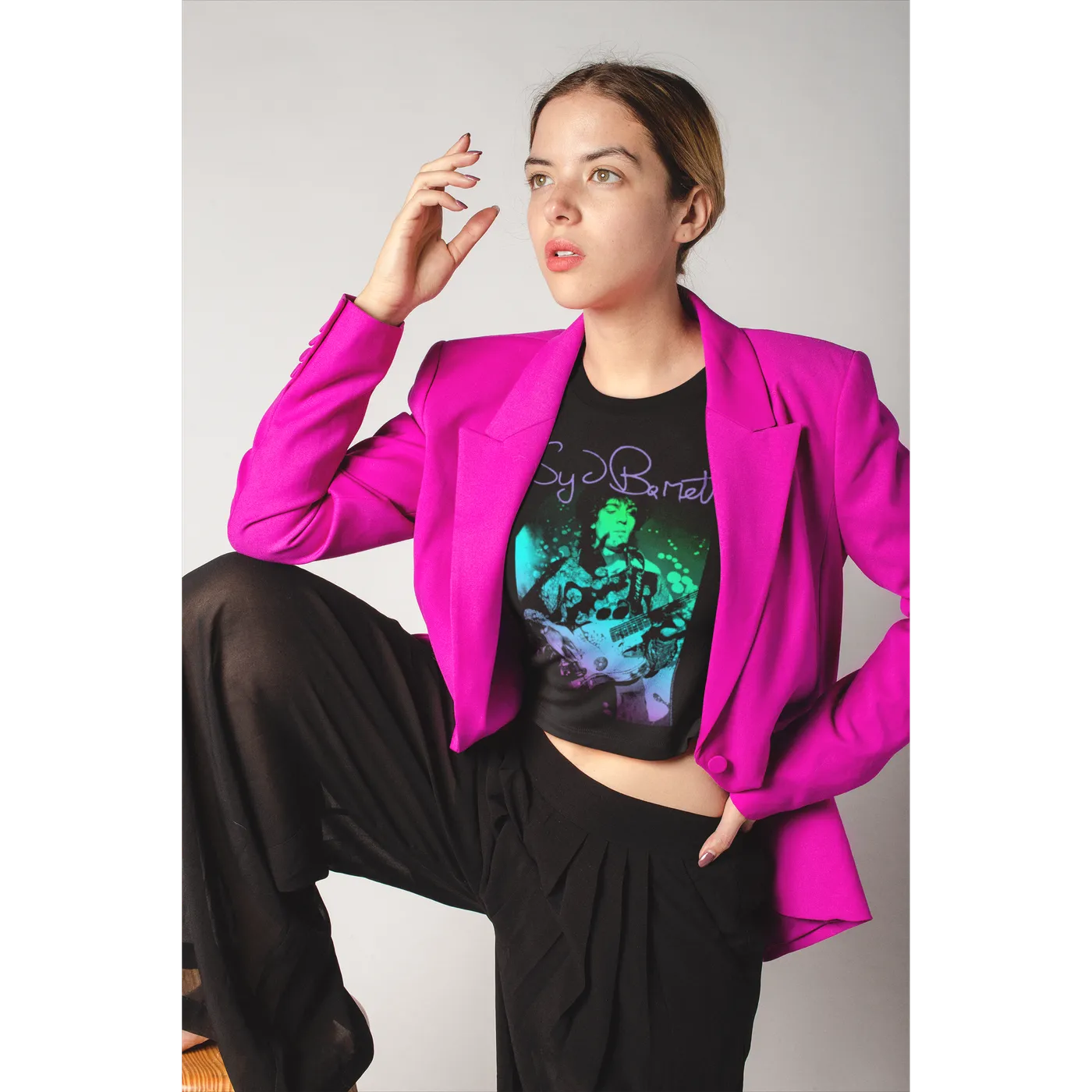 Syd Barrett Ladies' Crop Tee | Syd Psychedelic Design (Merchbar Exclusive) Syd Barrett Crop T-shirt