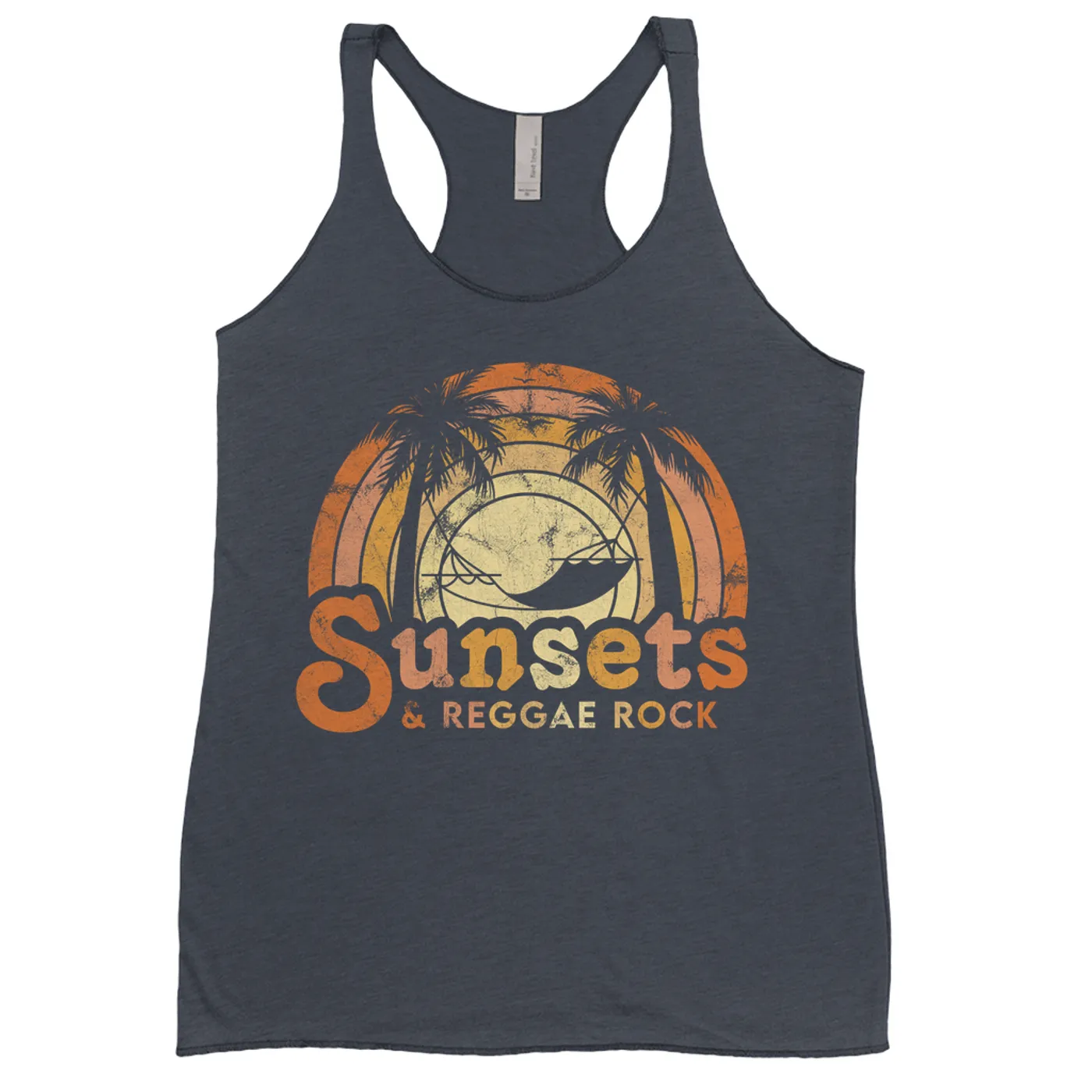 Merchbar Music Life Ladies' Tank Top | Sunsets & Reggae Rock Distressed Merchbar Music Life Shirt