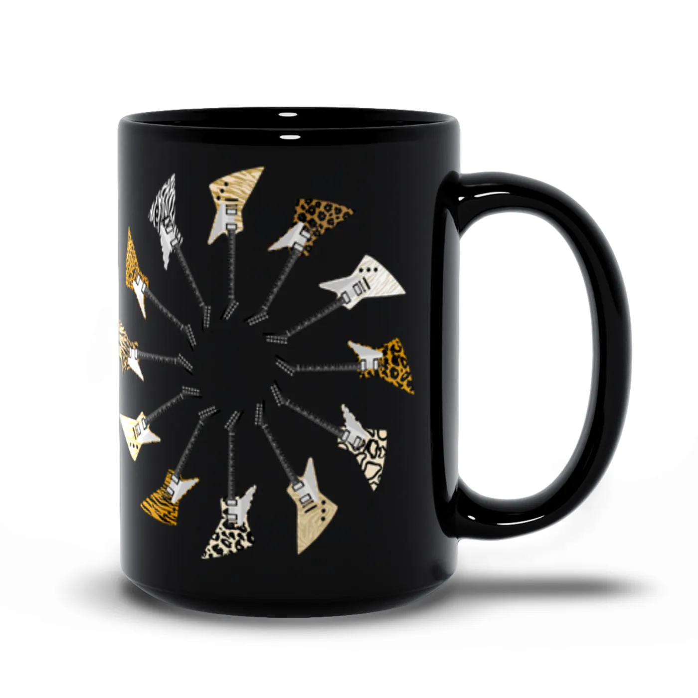 Music Life - Guitar Merchbar Music Life Mug | Electric Adventurer Animal Print Color Wheel Merchbar Music Life Mug