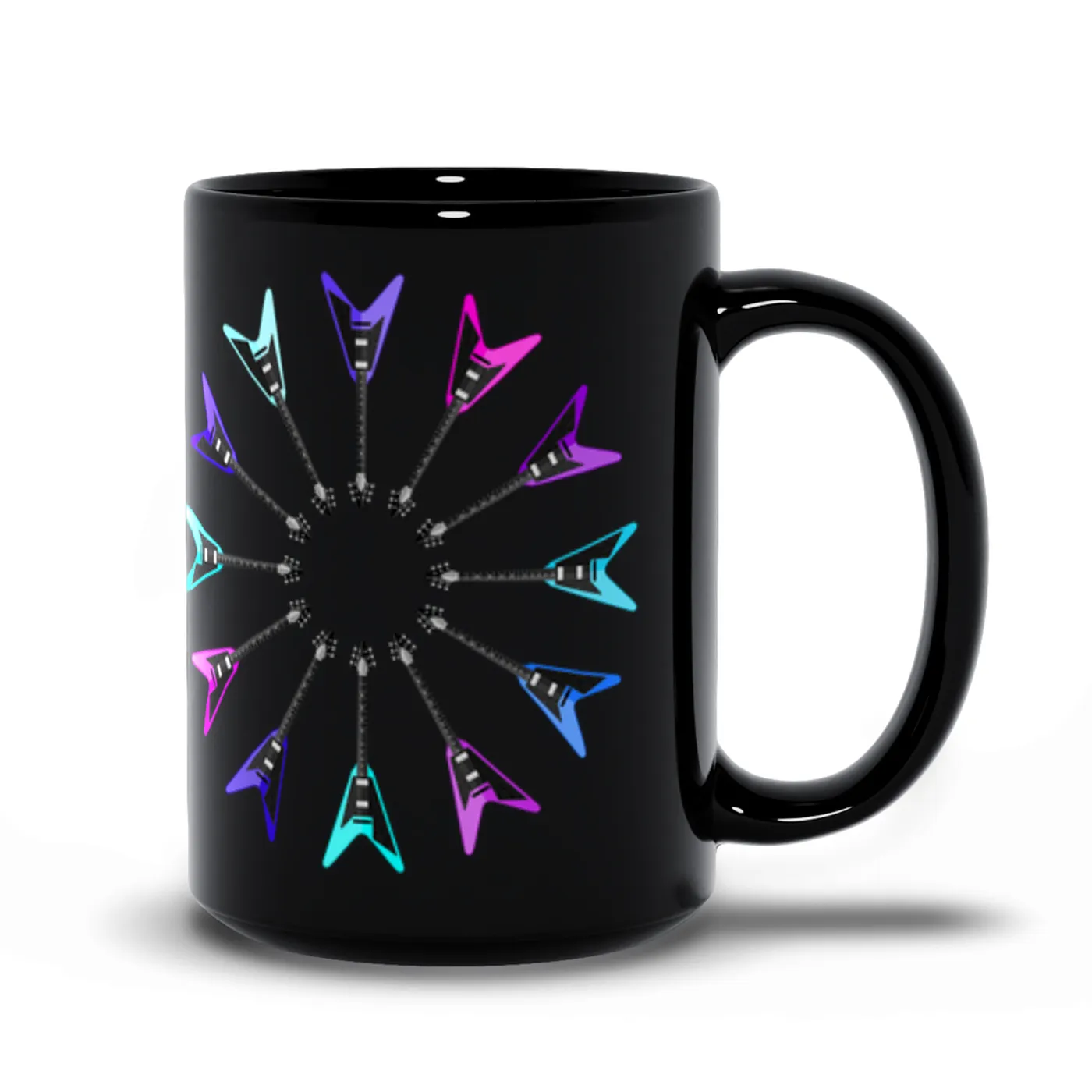 Music Life - Guitar Merchbar Music Life Mug | Flying Formation Electric Blue Color Wheel Merchbar Music Life Mug