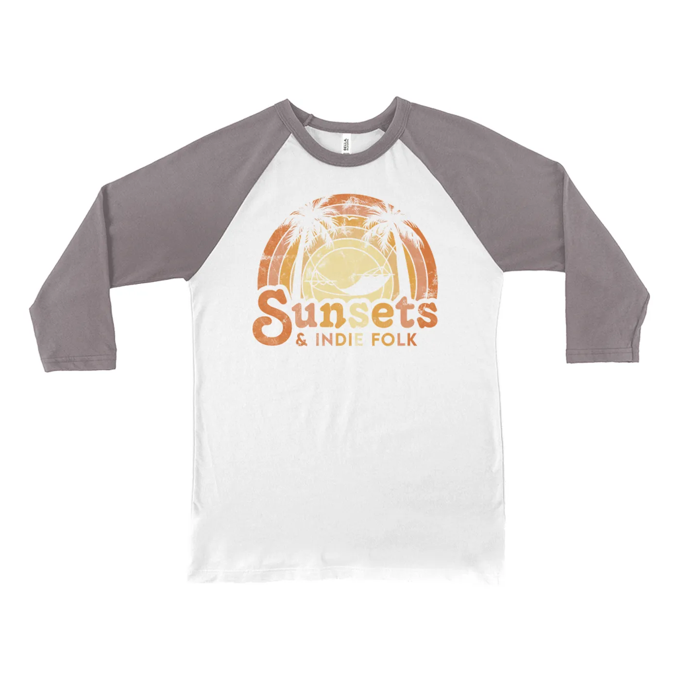 Music Life - Folk Merchbar Music Life 3/4 Sleeve Baseball Tee | Sunsets & Indie Folk Distressed Merchbar Music Life Shirt