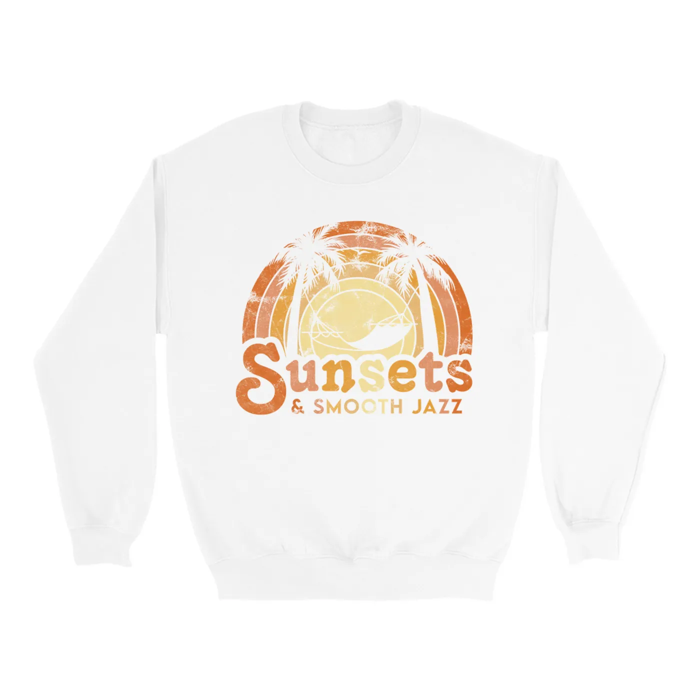 Music Life - Jazz Merchbar Music Life Sweatshirt | Sunsets & Smooth Jazz Distressed Merchbar Music Life Sweatshirt