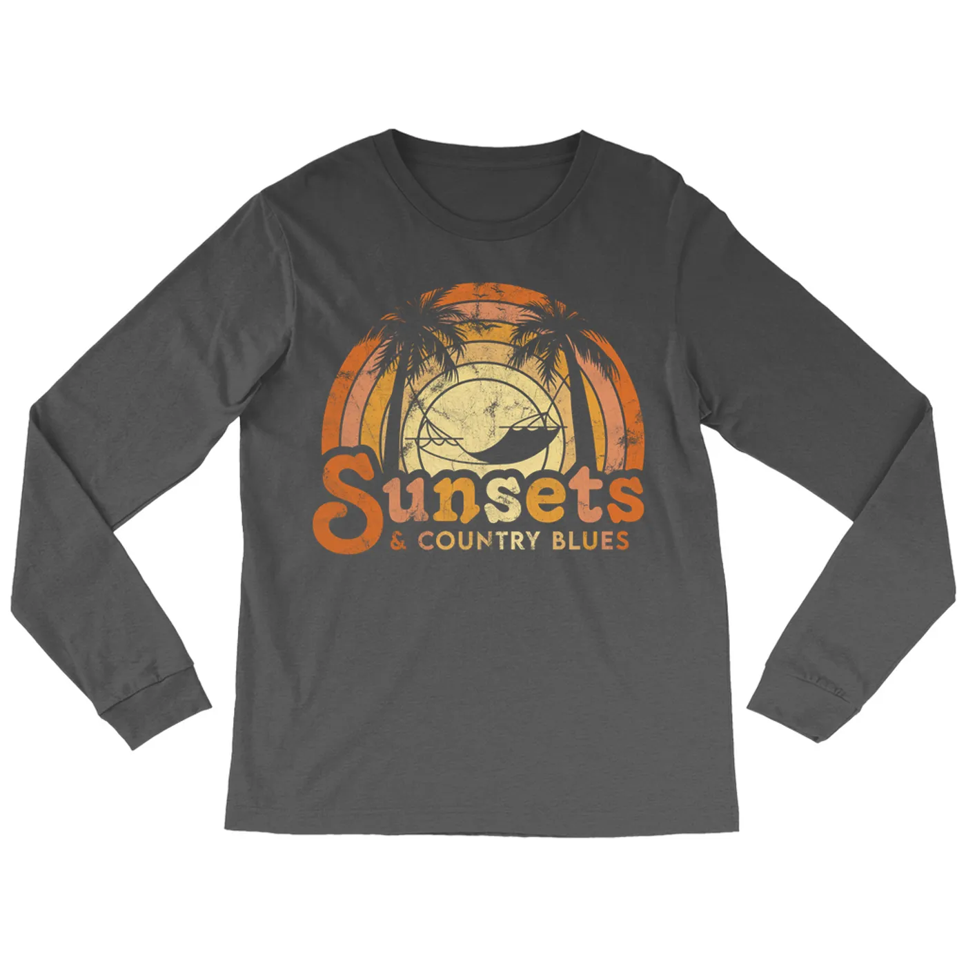 Music Life - Blues Merchbar Music Life Long Sleeve Shirt | Sunsets & Country Blues Distressed Merchbar Music Life Shirt