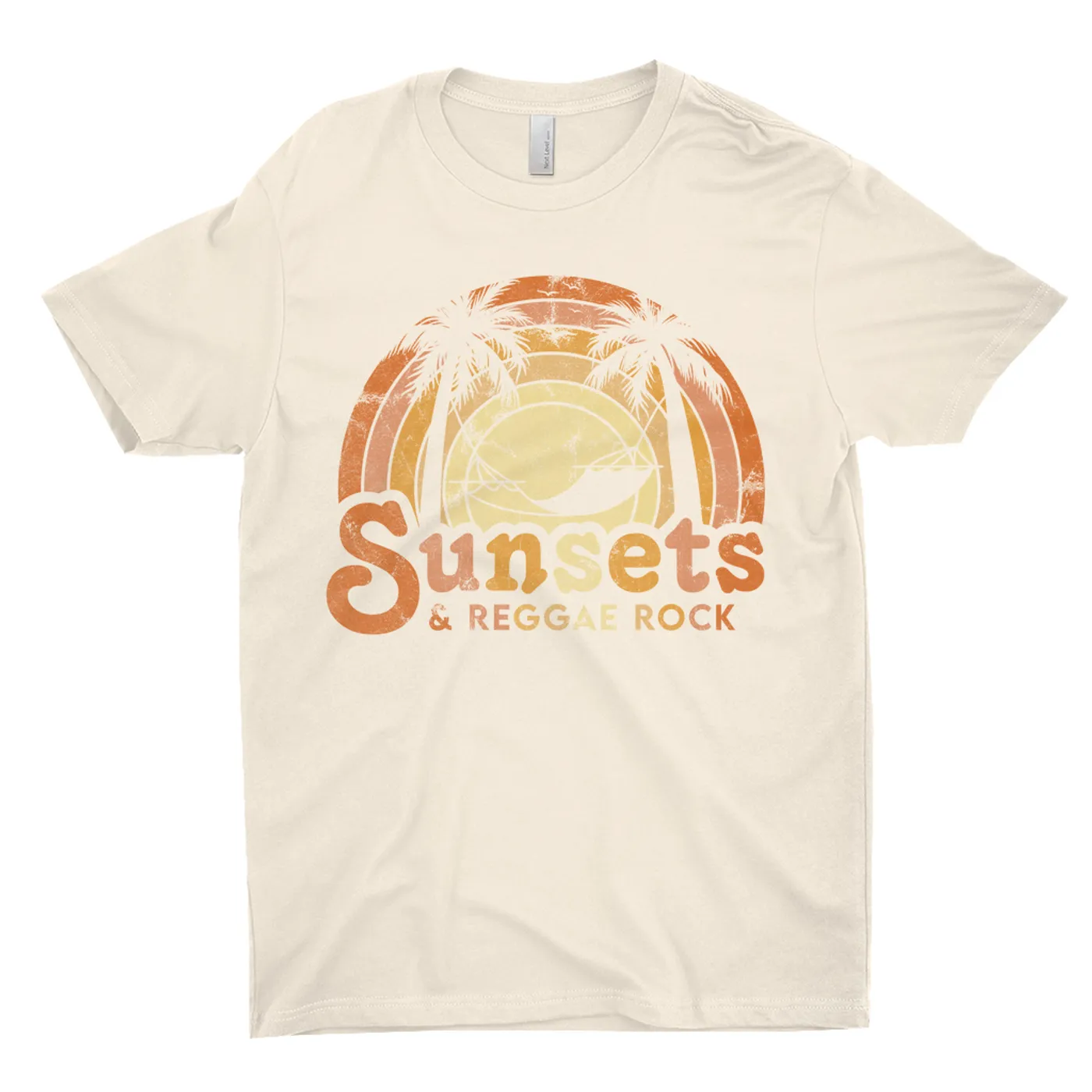 Merchbar Music Life T-Shirt | Sunsets & Music Life - Reggae Rock Distressed Merchbar Music Life Shirt