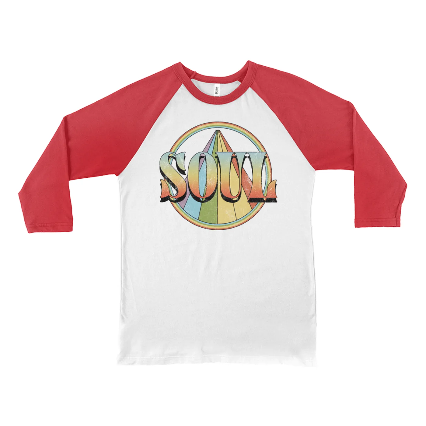 Music Life - Soul Merchbar Music Life 3/4 Sleeve Baseball Tee | Retro Soul Distressed Merchbar Music Life Shirt