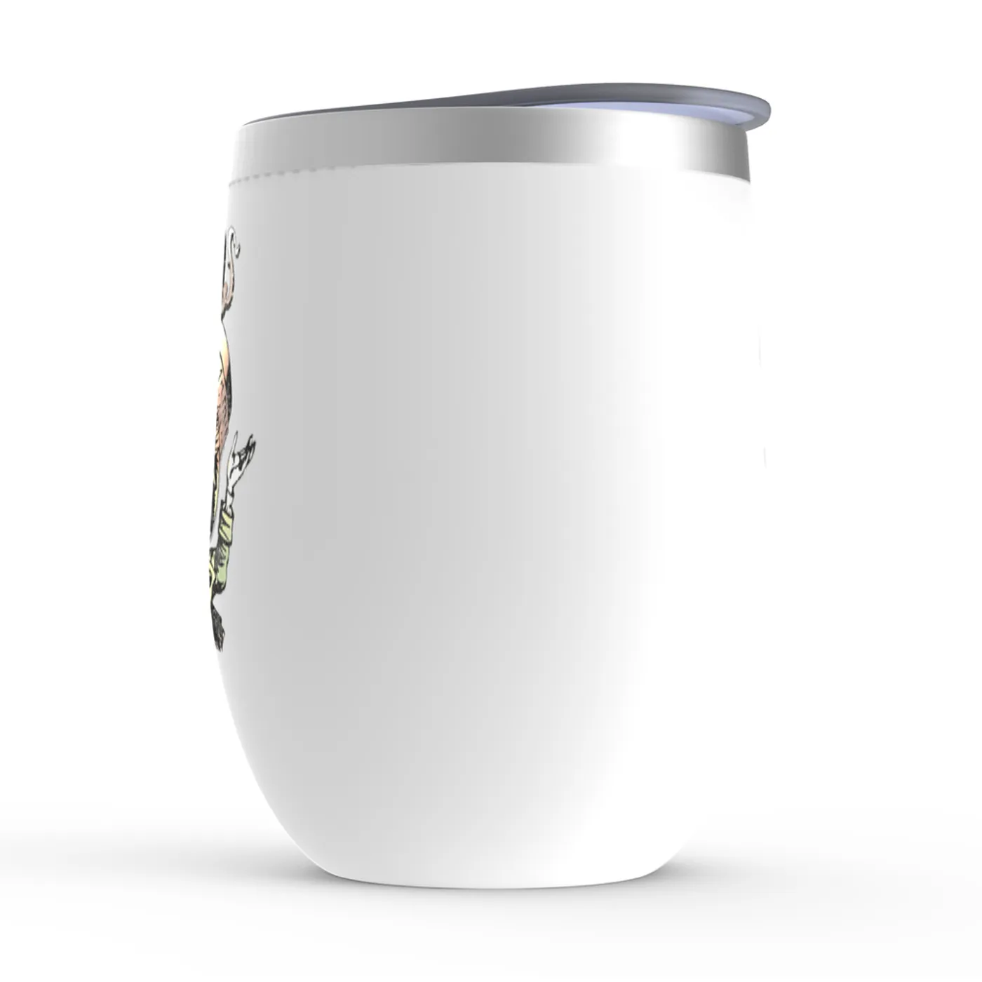 Genesis Wine Tumbler | Metallic Mad Hatter Image Genesis Stemless Wine Tumbler