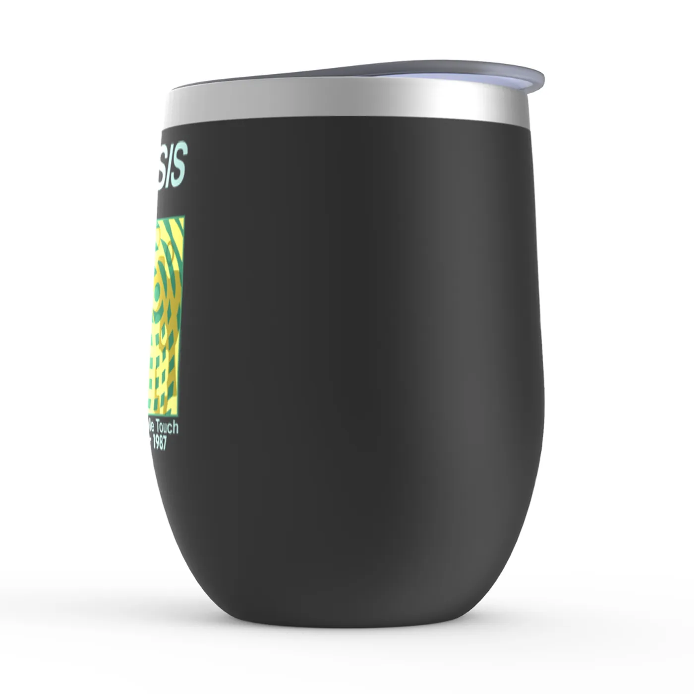 Genesis Wine Tumbler | Modern 1987 Invisible Touch Album Design Genesis Stemless Wine Tumbler