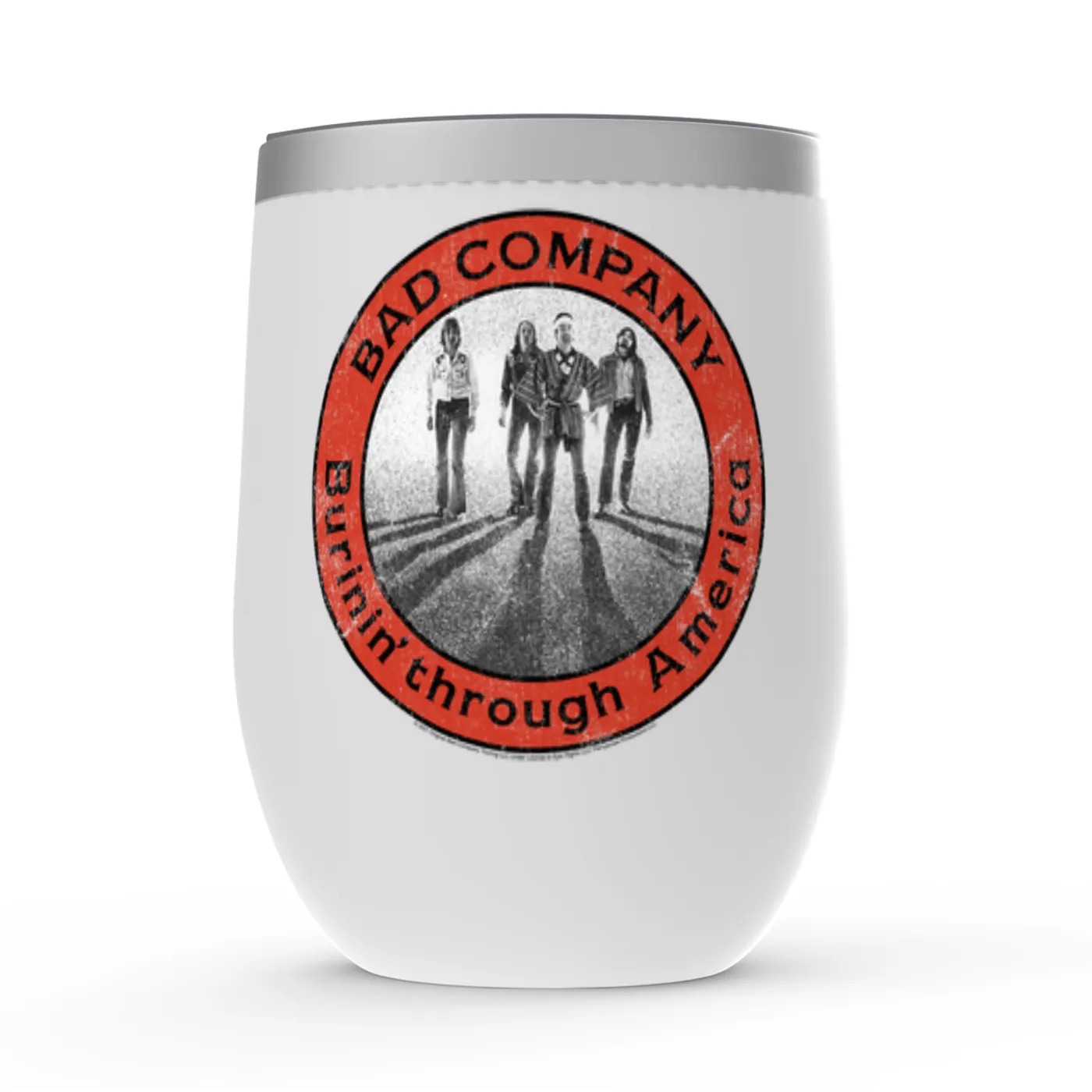 Bad Company Wine Tumbler | Burnin Through America Design Bad Company Stemless Wine Tumbler