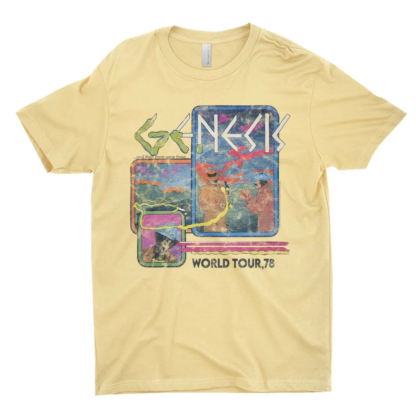 Genesis T-Shirt | And Then There Were Three '78 World Tour Distressed Genesis Shirt