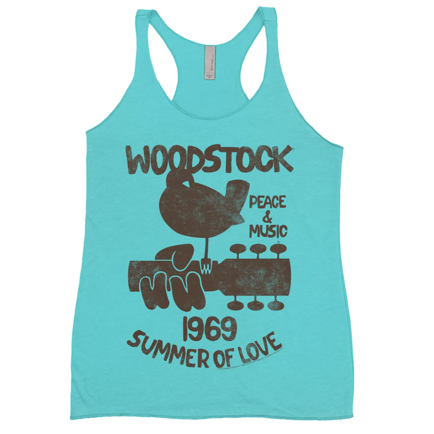 Woodstock Ladies' Tank Top | Peace And Music 1969 Logo Image Distressed Woodstock Shirt