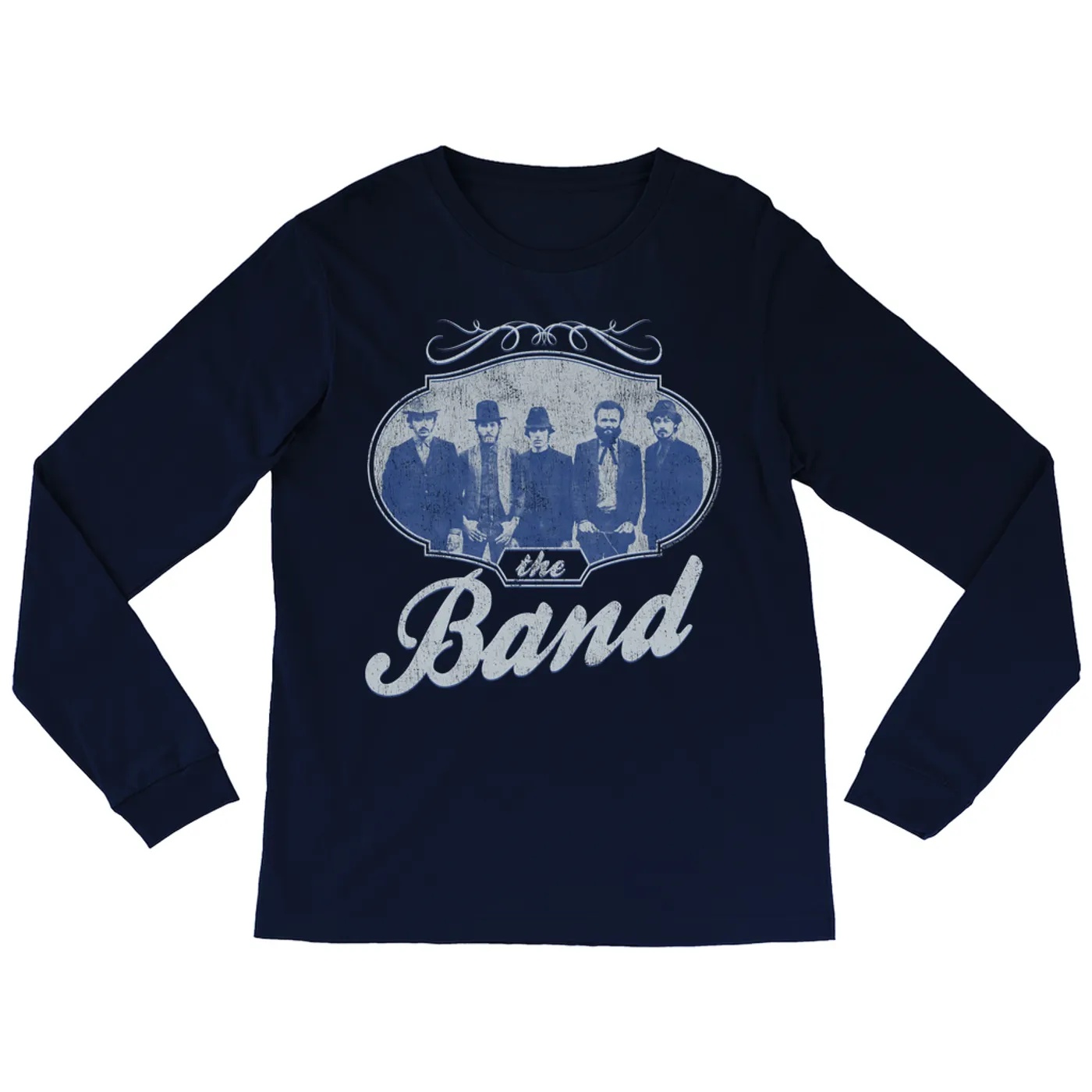 The Band Long Sleeve Shirt | Filigree Framed Band Photo Design Distressed The Band Shirt