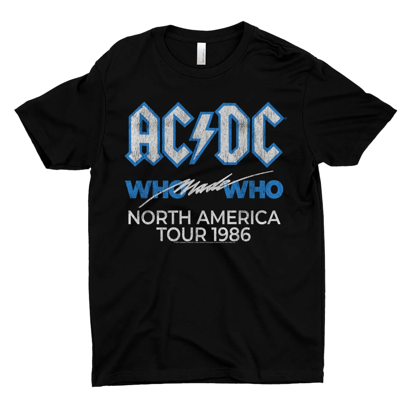 AC/DC T-Shirt | Who Made Who North America 1986 Tour Distressed ACDC Shirt (Merchbar Exclusive)