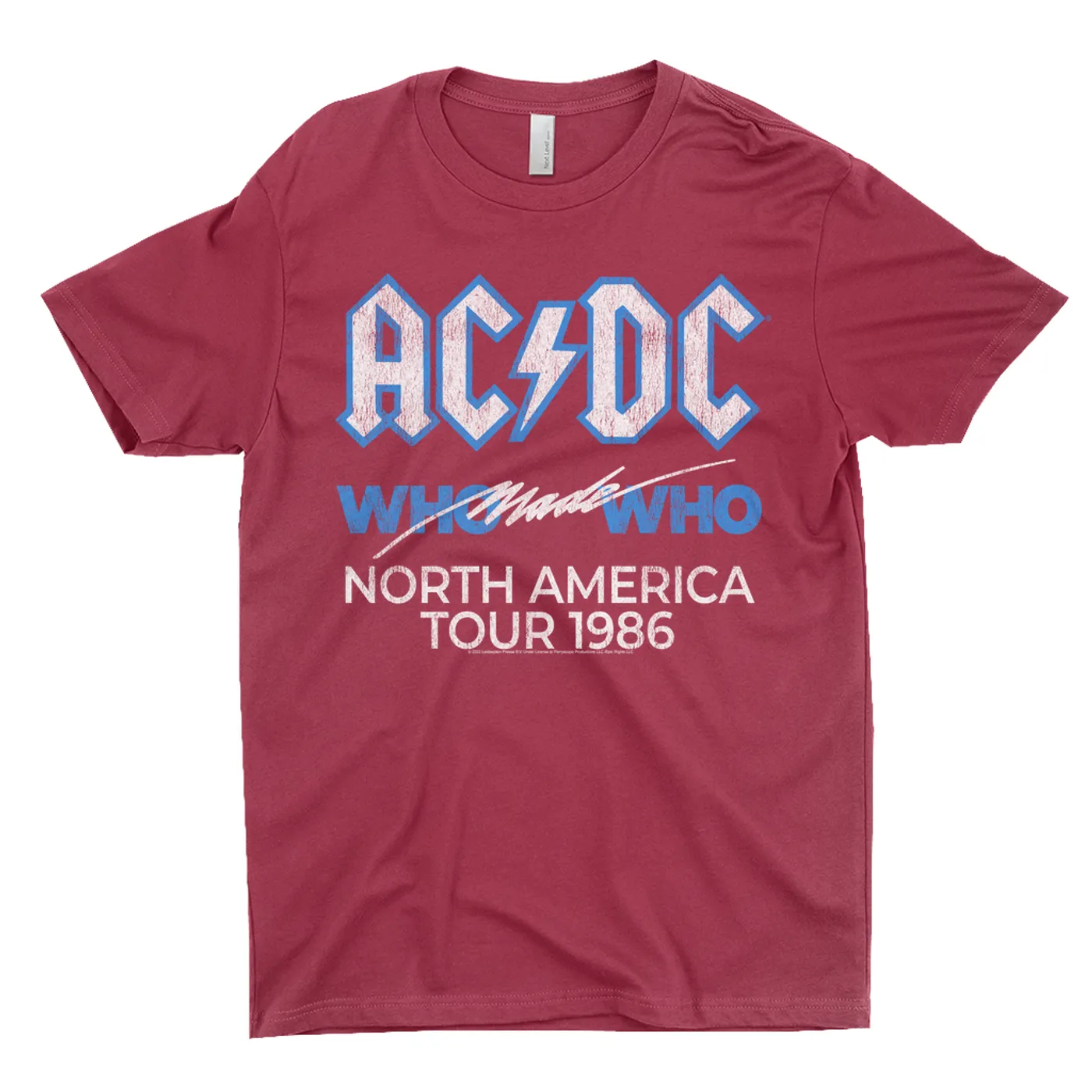 AC/DC T-Shirt | Who Made Who North America 1986 Tour Distressed ACDC Shirt (Merchbar Exclusive)
