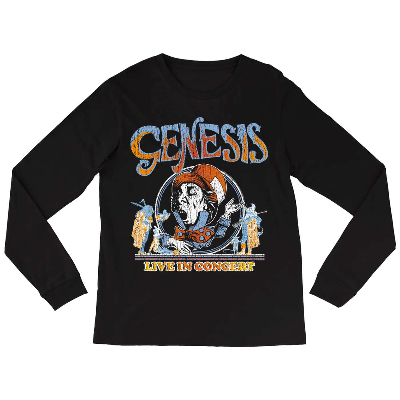 Genesis Long Sleeve Shirt | Mad Hatter Concert Tour Distressed Genesis Shirt
