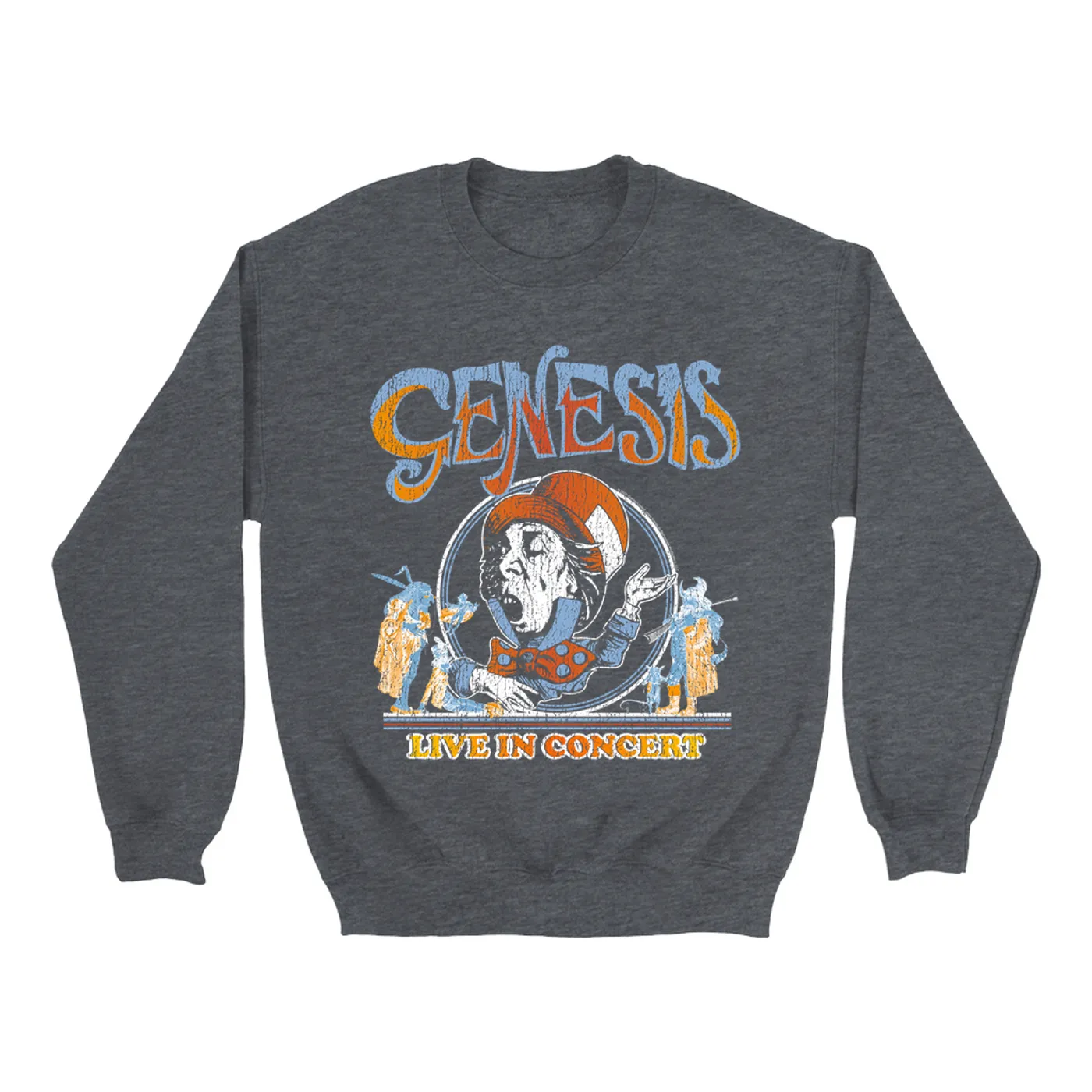Genesis Sweatshirt | Mad Hatter Concert Tour Distressed Genesis Sweatshirt