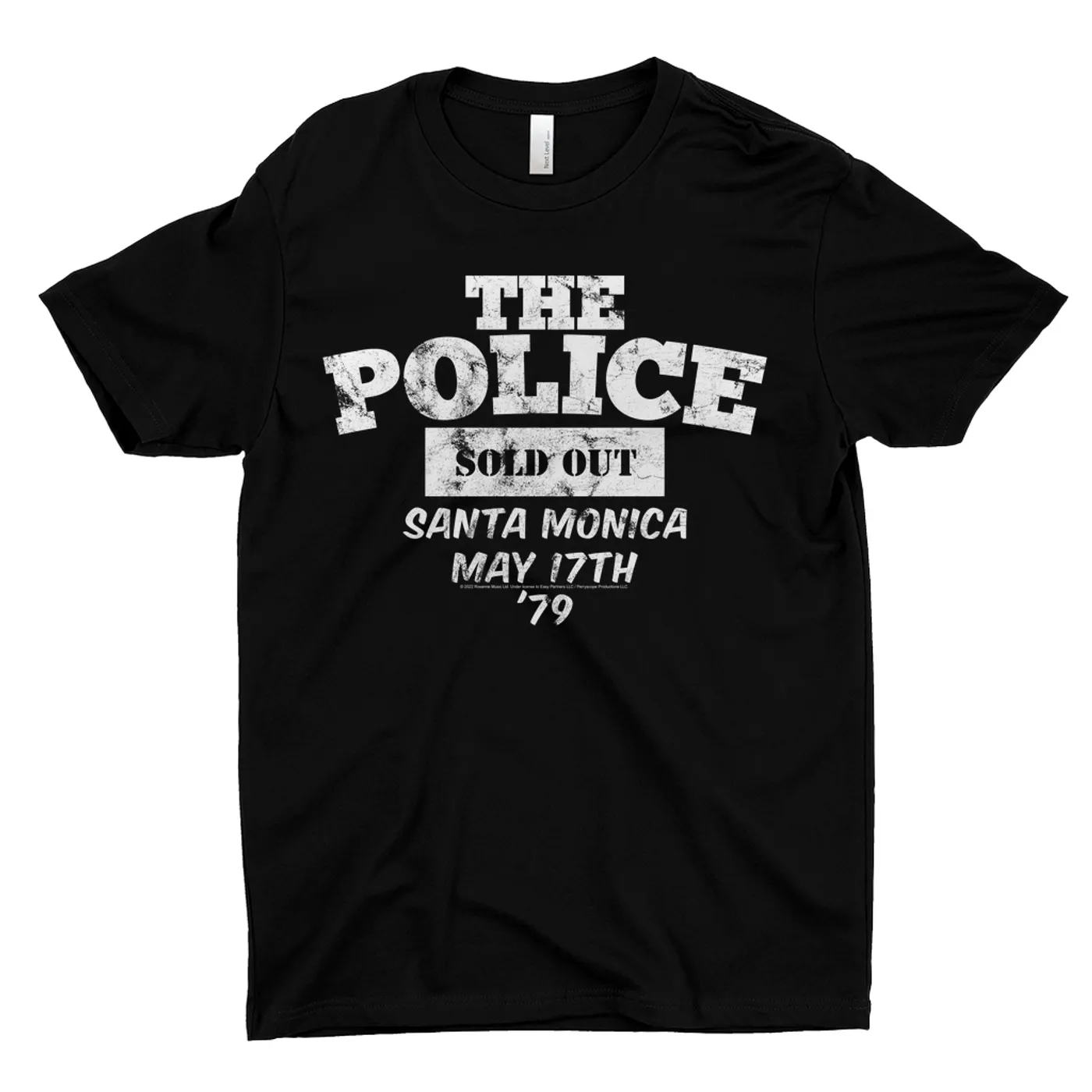 The Police T-Shirt | 1979 Santa Monica Sold Out Concert Distressed (Merchbar Exclusive) The Police Shirt