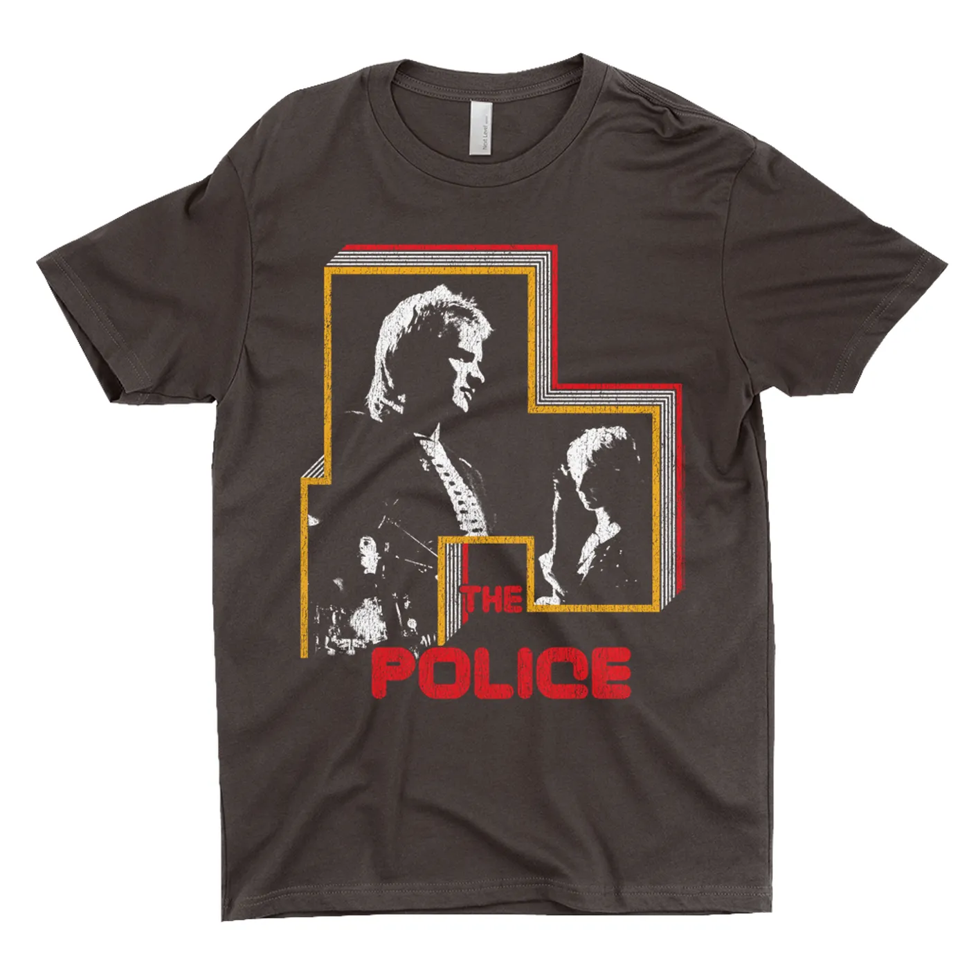The Police T-Shirt | Retro Bordered Shadow Live In Concert Distressed (Merchbar Exclusive) The Police Shirt