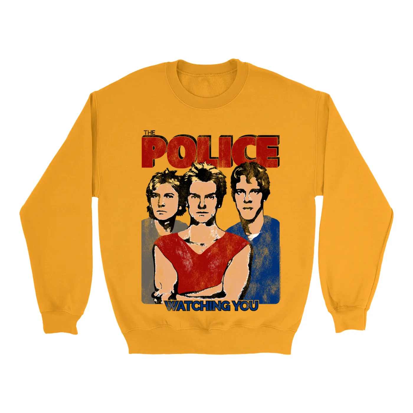 The Police Bright Colored Sweatshirt | Watching You Single Distressed (Merchbar Exclusive) The Police Sweatshirt