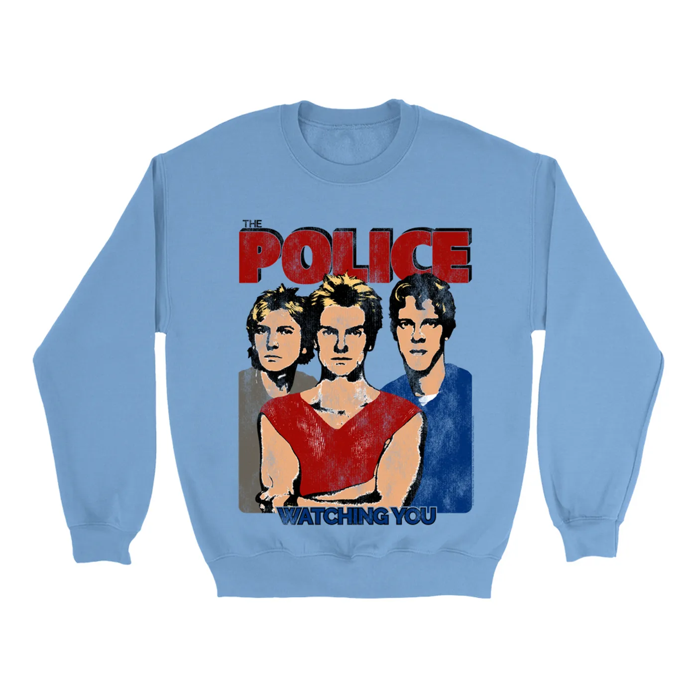 The Police Bright Colored Sweatshirt | Watching You Single Distressed (Merchbar Exclusive) The Police Sweatshirt