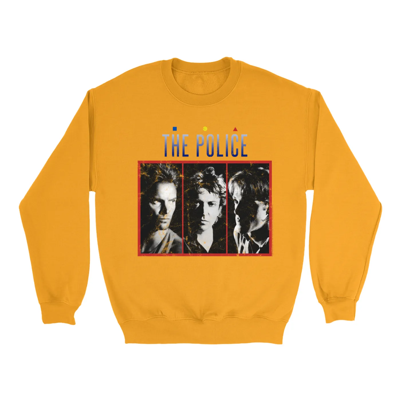 The Police Bright Colored Sweatshirt | The Singles Album Art Image Distressed (Merchbar Exclusive) The Police Sweatshirt